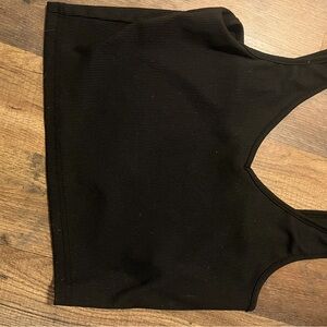 Black Ribbed Crop Top